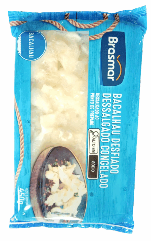 Bacalhau desfiado dessalgado 450g