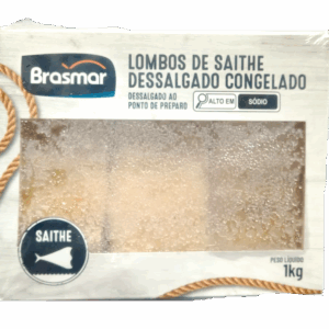 Lombo bacalhau dessalgado Saithe cx 1kg