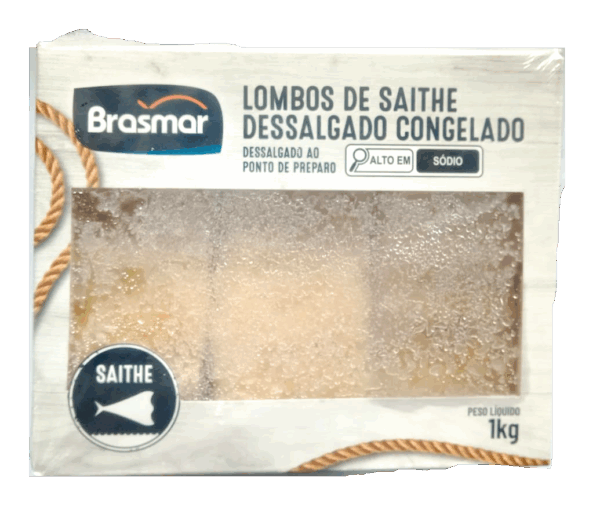 Lombo bacalhau dessalgado Saithe cx 1kg